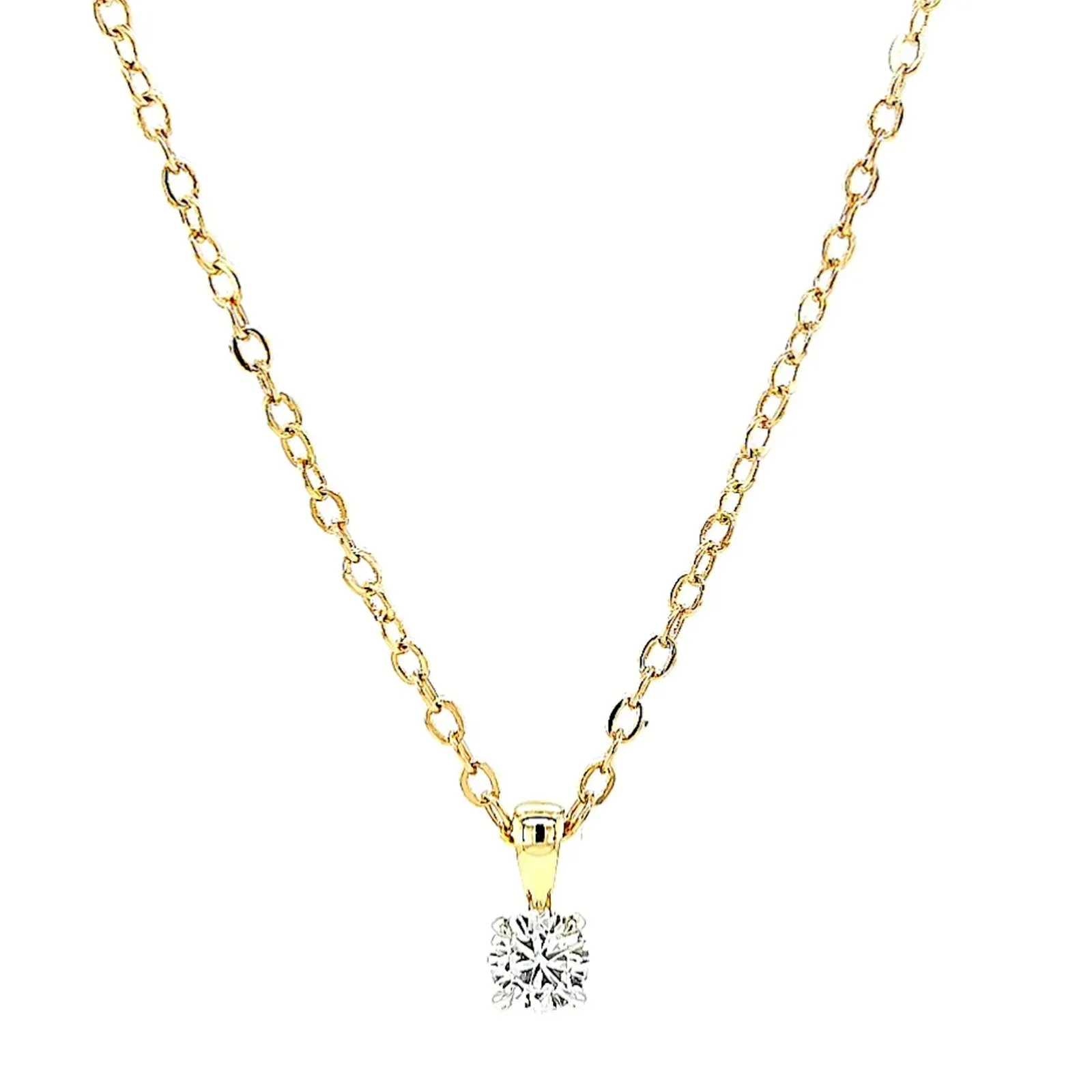 Celebration 9ct Yellow Gold Round Brilliant Cut 1/4 CARAT Lab Grown Diamond Pendant