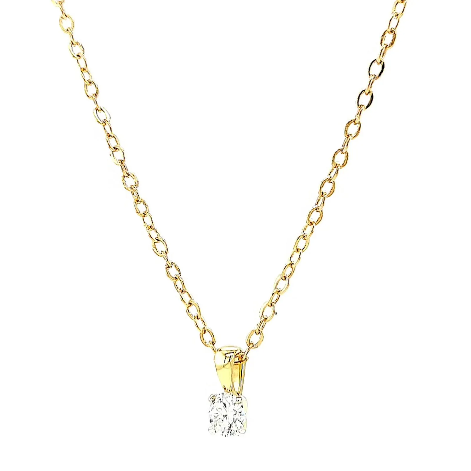 Celebration 9ct Yellow Gold Round Brilliant Cut 1/4 CARAT Lab Grown Diamond Pendant