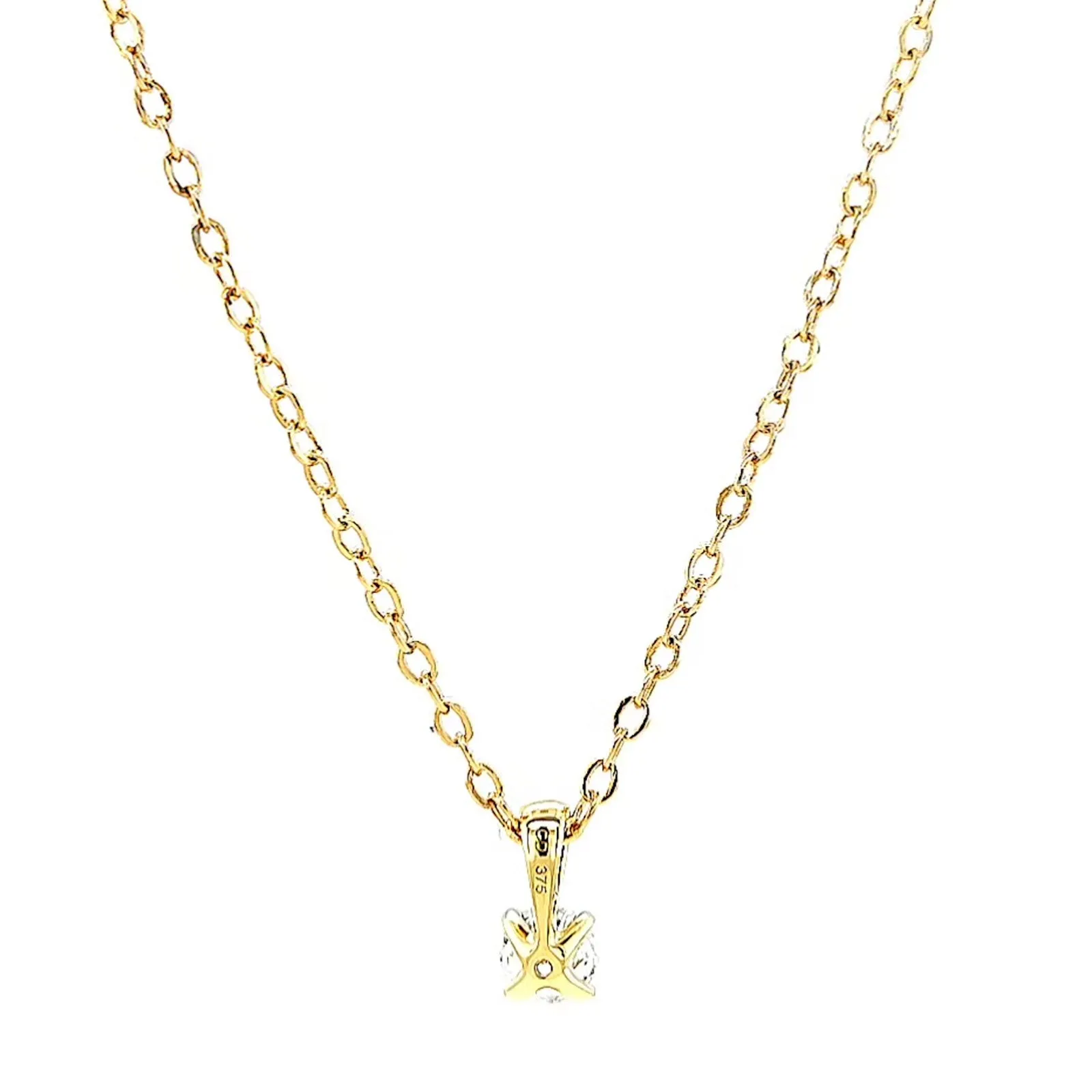 Celebration 9ct Yellow Gold Round Brilliant Cut 1/4 CARAT Lab Grown Diamond Pendant