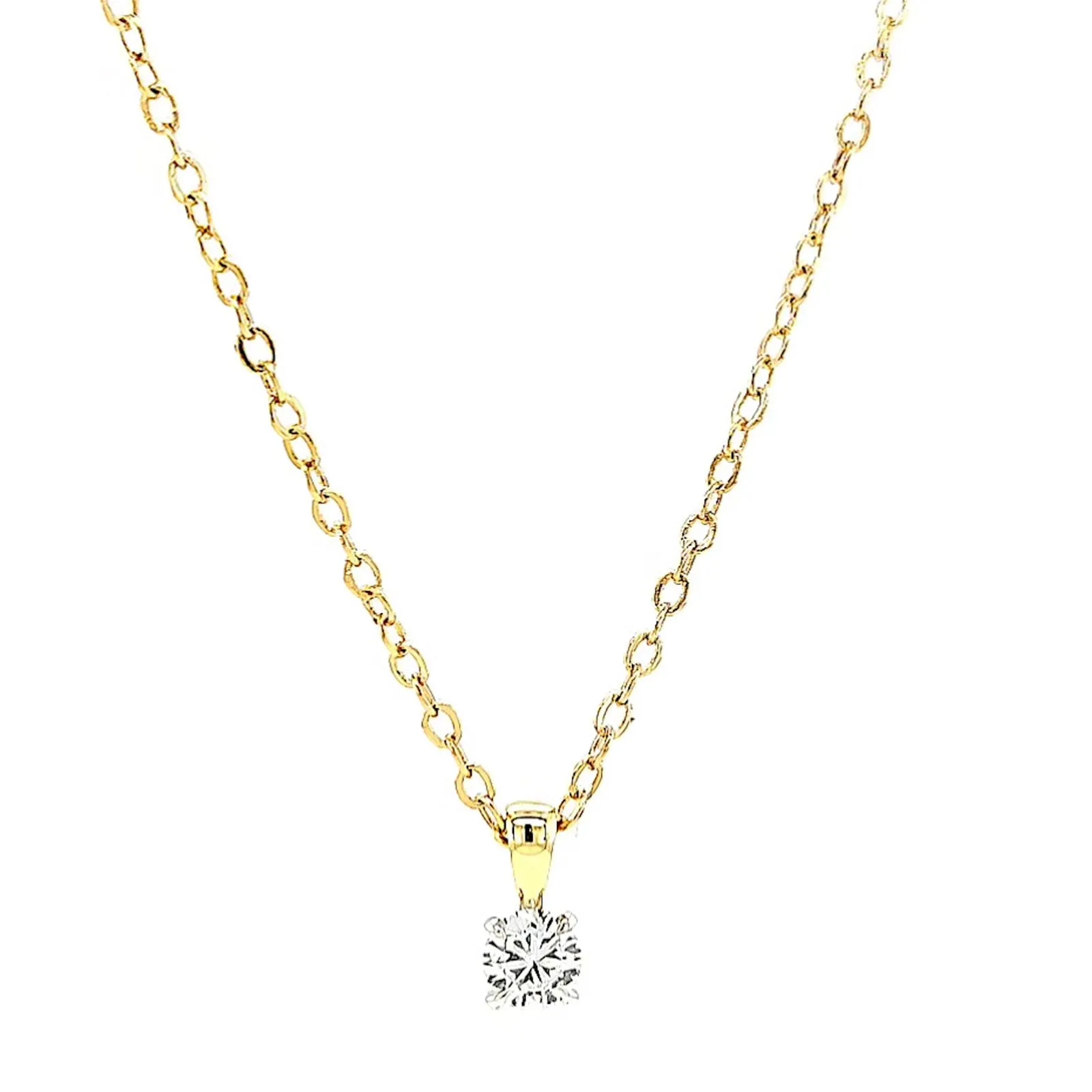 Celebration 9ct Yellow Gold Round Brilliant Cut 1/4 CARAT Lab Grown Diamond Pendant