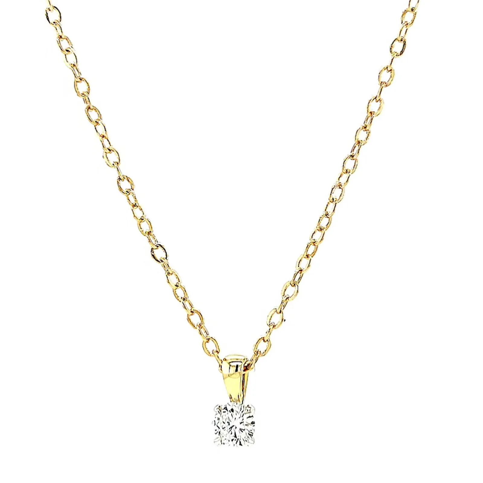 Celebration 9ct Yellow Gold Round Brilliant Cut 1/4 CARAT Lab Grown Diamond Pendant