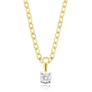 Celebration 9ct Yellow Gold with Round Brilliant Cut 0.10 CARAT tw of Lab Grown Diamond Pendant