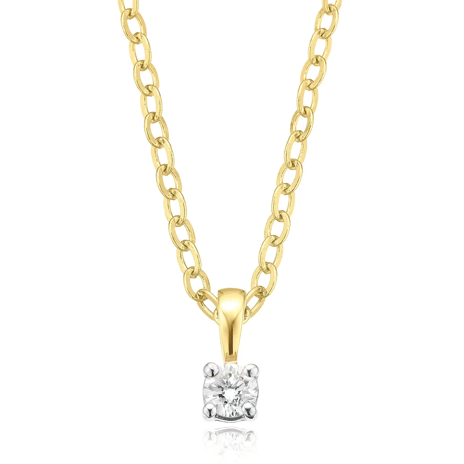 Celebration 9ct Yellow Gold with Round Brilliant Cut 0.10 CARAT tw of Lab Grown Diamond Pendant