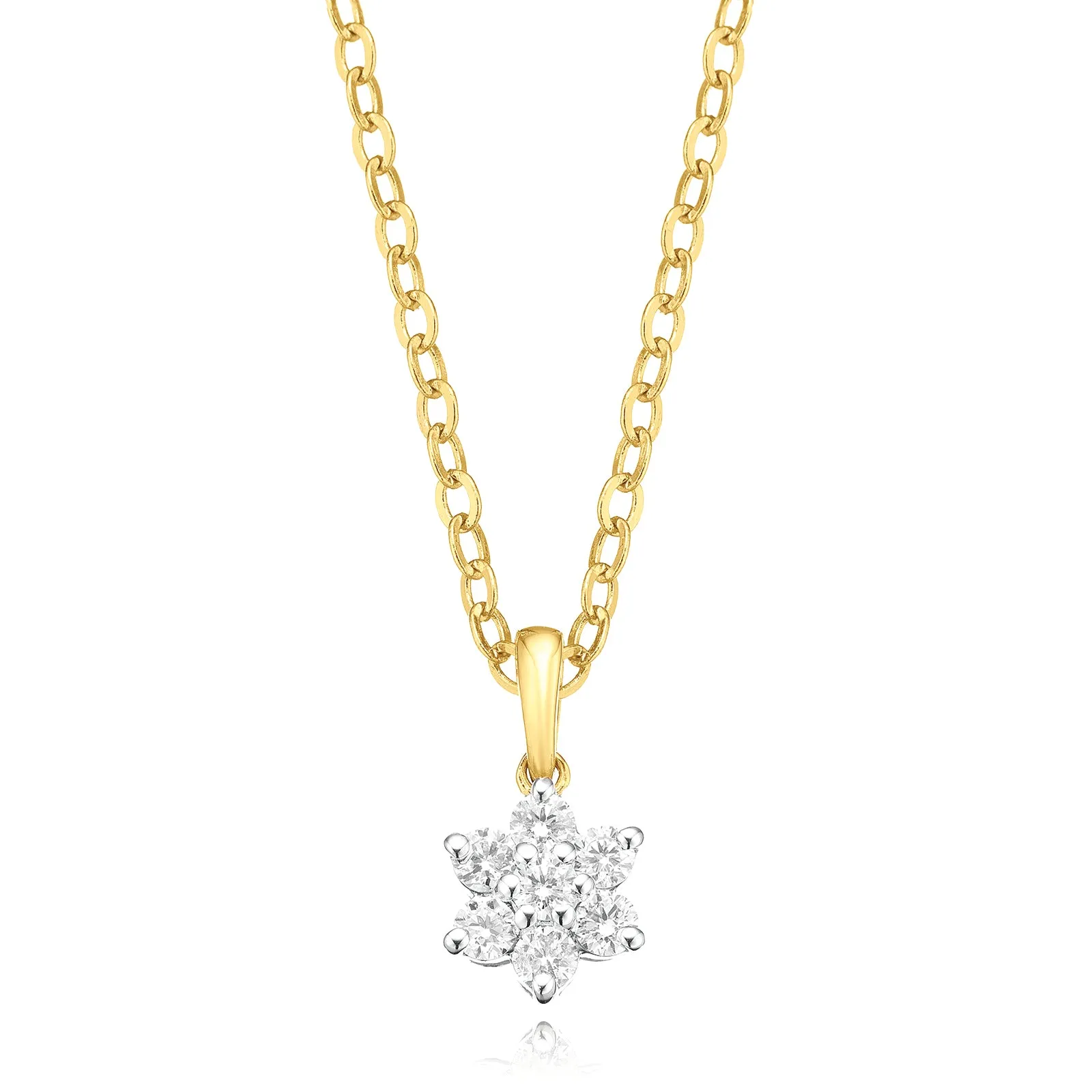 Celebration 9ct Yellow Gold with Round Brilliant Cut 1/4 CARAT tw of Lab Grown Diamond Pendant