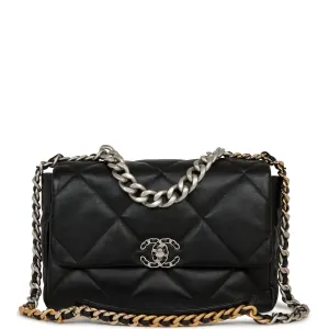 Chanel Large 19 Flap Bag Black Lambskin Mixed Hardware