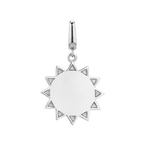 Charm pendant with Round Brilliant diamond simulants in sterling silver