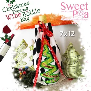 Christmas Tree Wine Bottle Bag 7x12