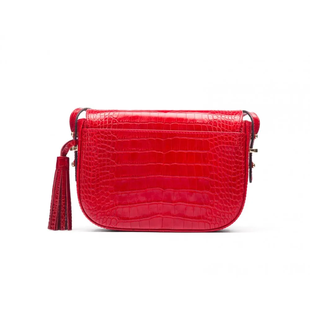 Clarice Tassel Bag - Red Croc