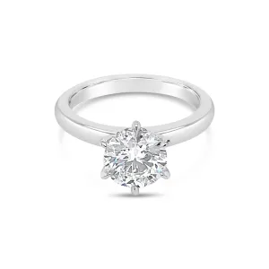 Classic Monroe Round Brilliant Cut Diamond Engagement Ring | 18K White Gold