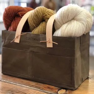 Cocoknits Project Caddy with Leather Handles