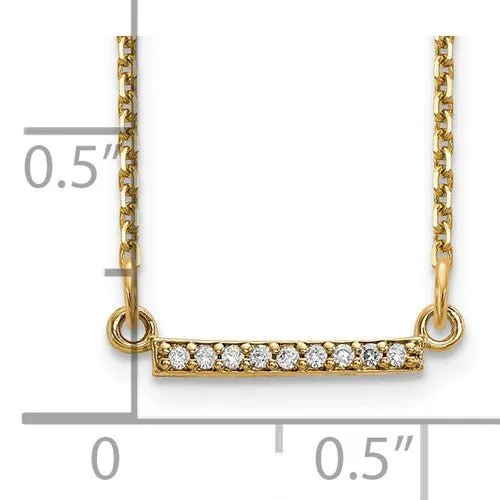 Dainty Diamond Bar Necklace in 14K Gold