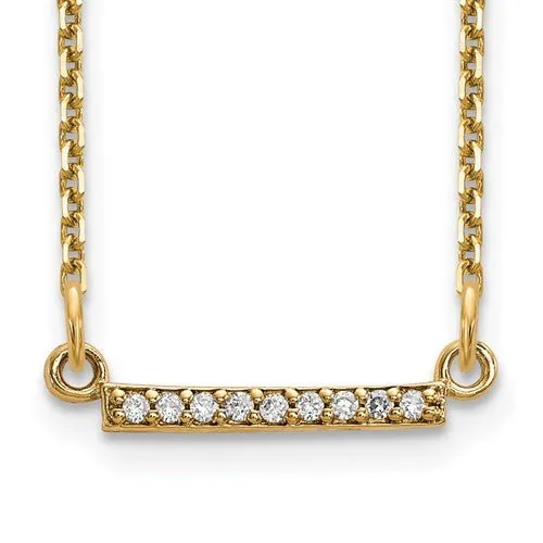 Dainty Diamond Bar Necklace in 14K Gold