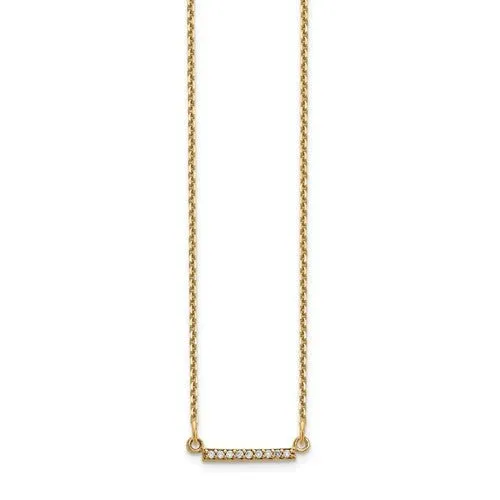 Dainty Diamond Bar Necklace in 14K Gold