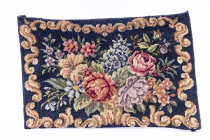 Dollhouse Miniature ~ Needlepoint Rug with Roses  - Lee Lefkowitz Estate