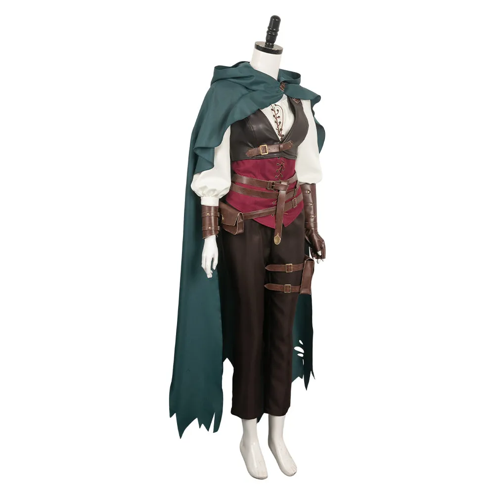 Dragon's Dogma Ulrika Women Brown Outfit Party Carnival Halloween Cosplay Costume