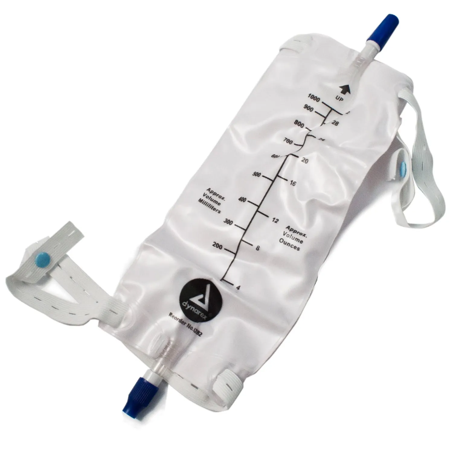 Dynarex Urinary Leg Bag Anti-Reflux Valve 1000 mL Vinyl