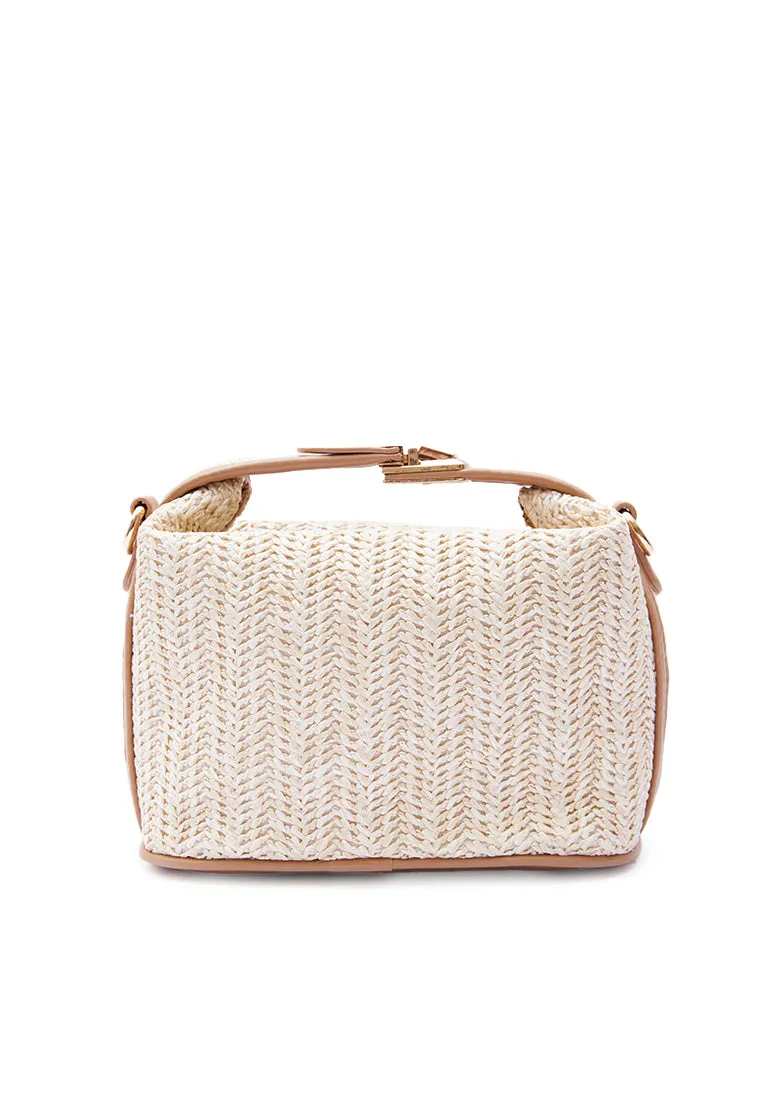 Ecru Woven Hand Bag