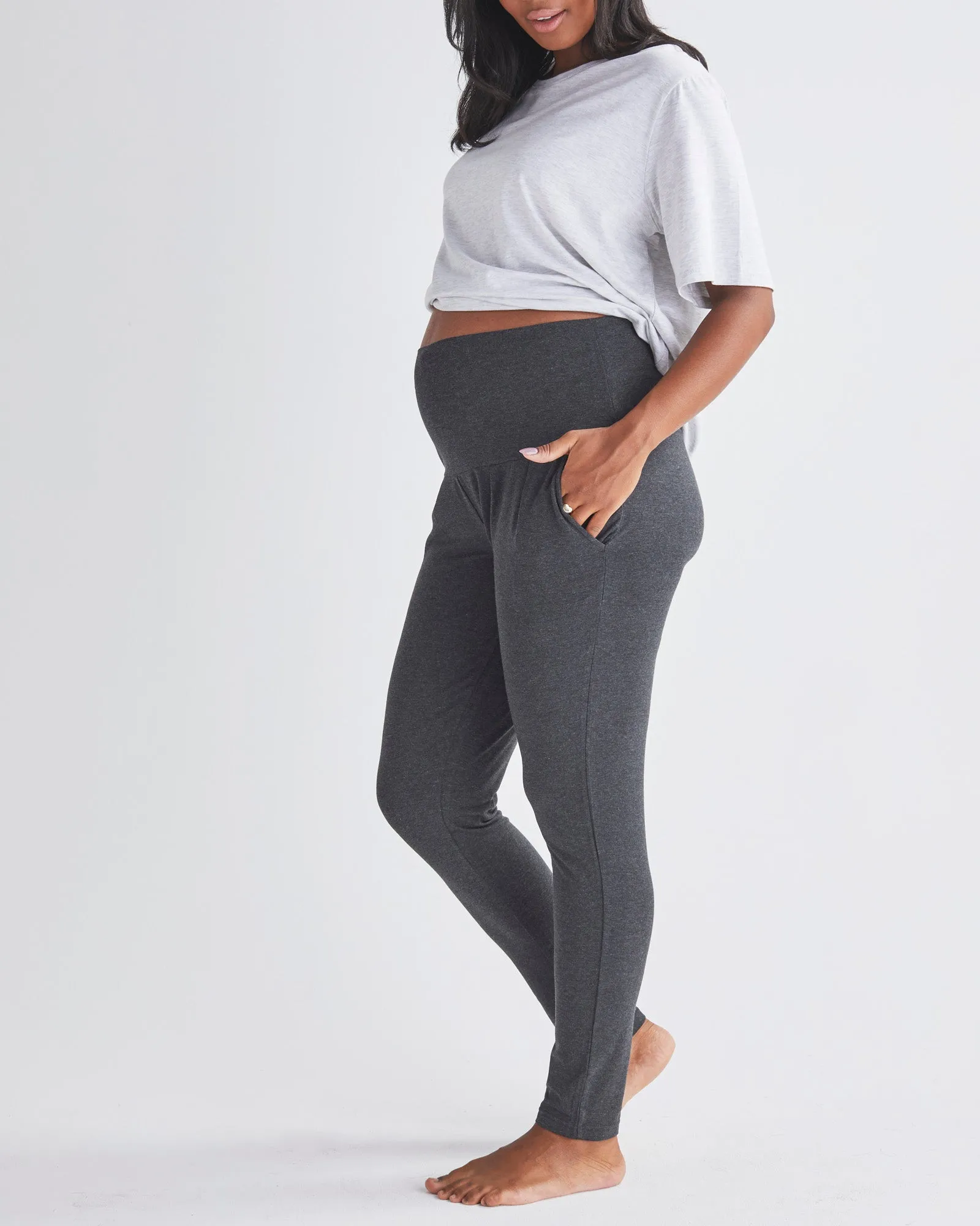 Eden Ultra Soft Maternity Lounge Pants in Charcoal