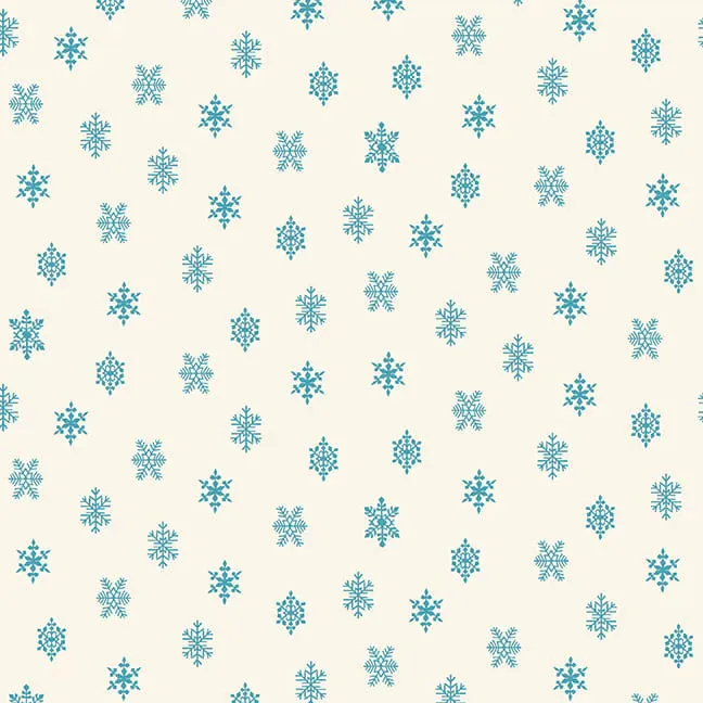 Fabric, Winter in Snowtown by Buttermilk Basin - Cream Light Blue Snowflakes (by the yard)