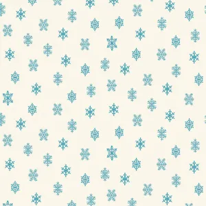 Fabric, Winter in Snowtown by Buttermilk Basin - Cream Light Blue Snowflakes (by the yard)