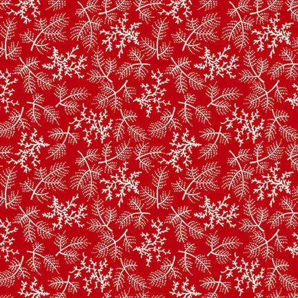 Fabric, Winter in Snowtown by Buttermilk Basin - Red Blowing Trees Texture (by the yard)