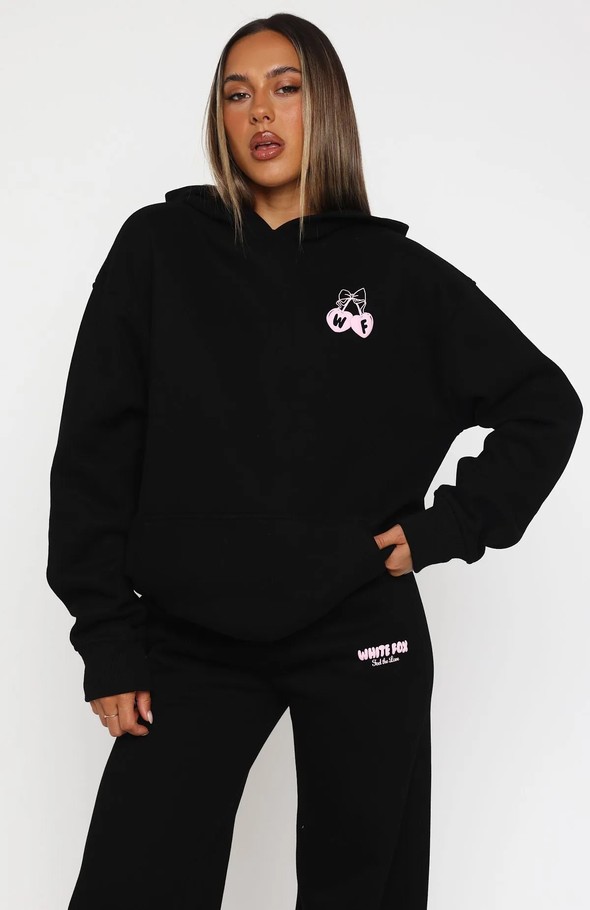 Feel The Love Oversized Hoodie Black