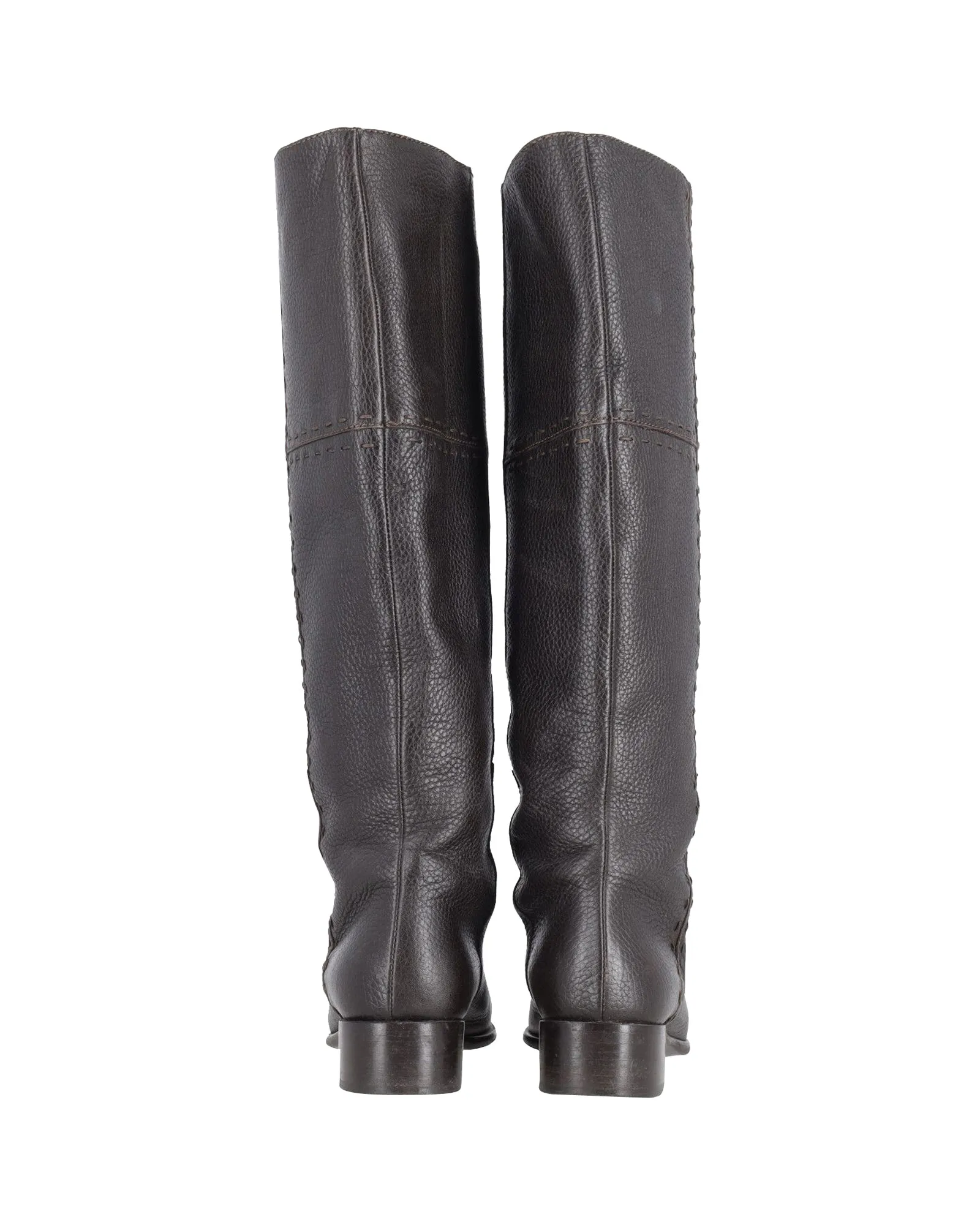 Fendi Knee Length Boots in Black Leather