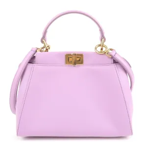 FENDI Mini Peekaboo Leather 2Way Mini Bag Purple 8BN244