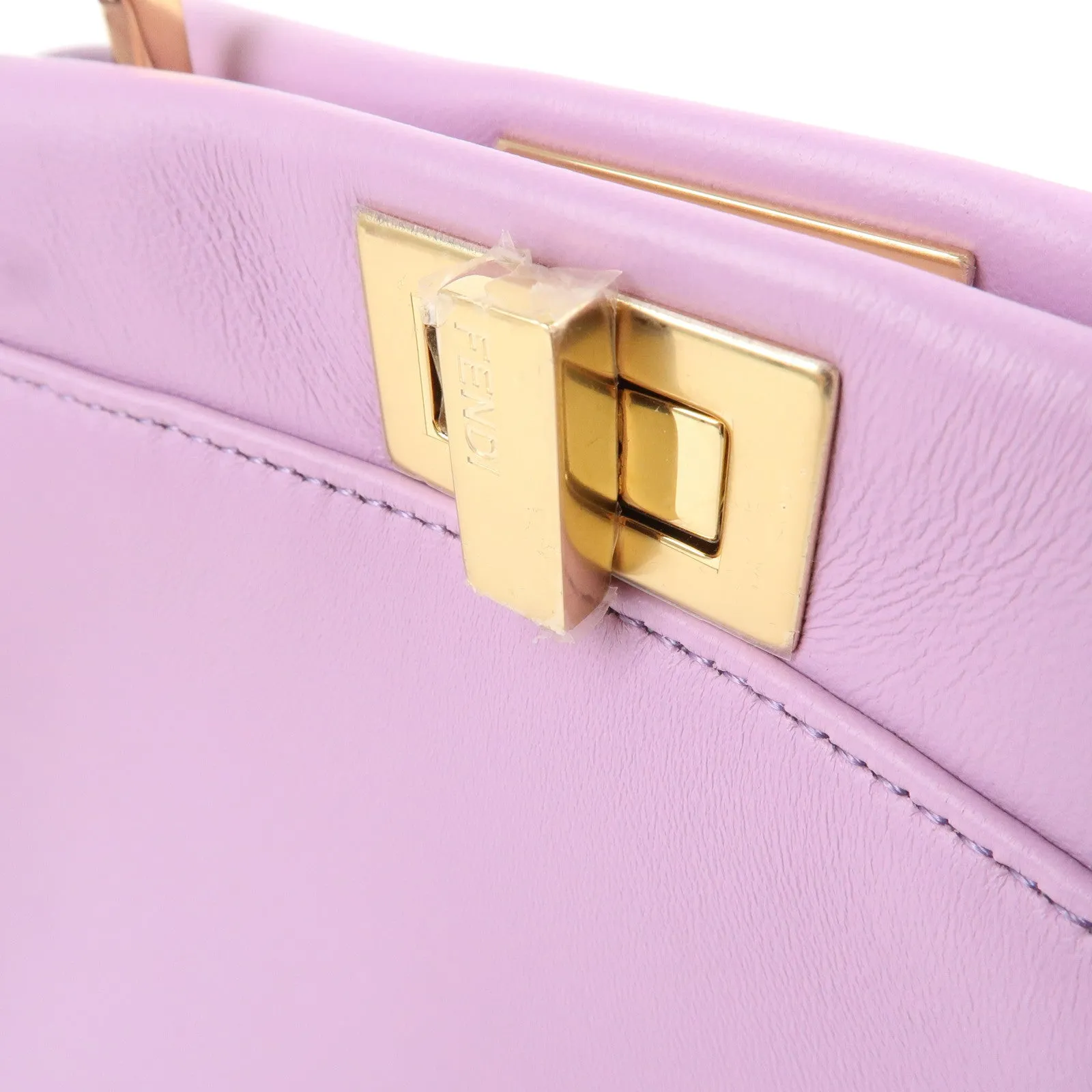 FENDI Mini Peekaboo Leather 2Way Mini Bag Purple 8BN244