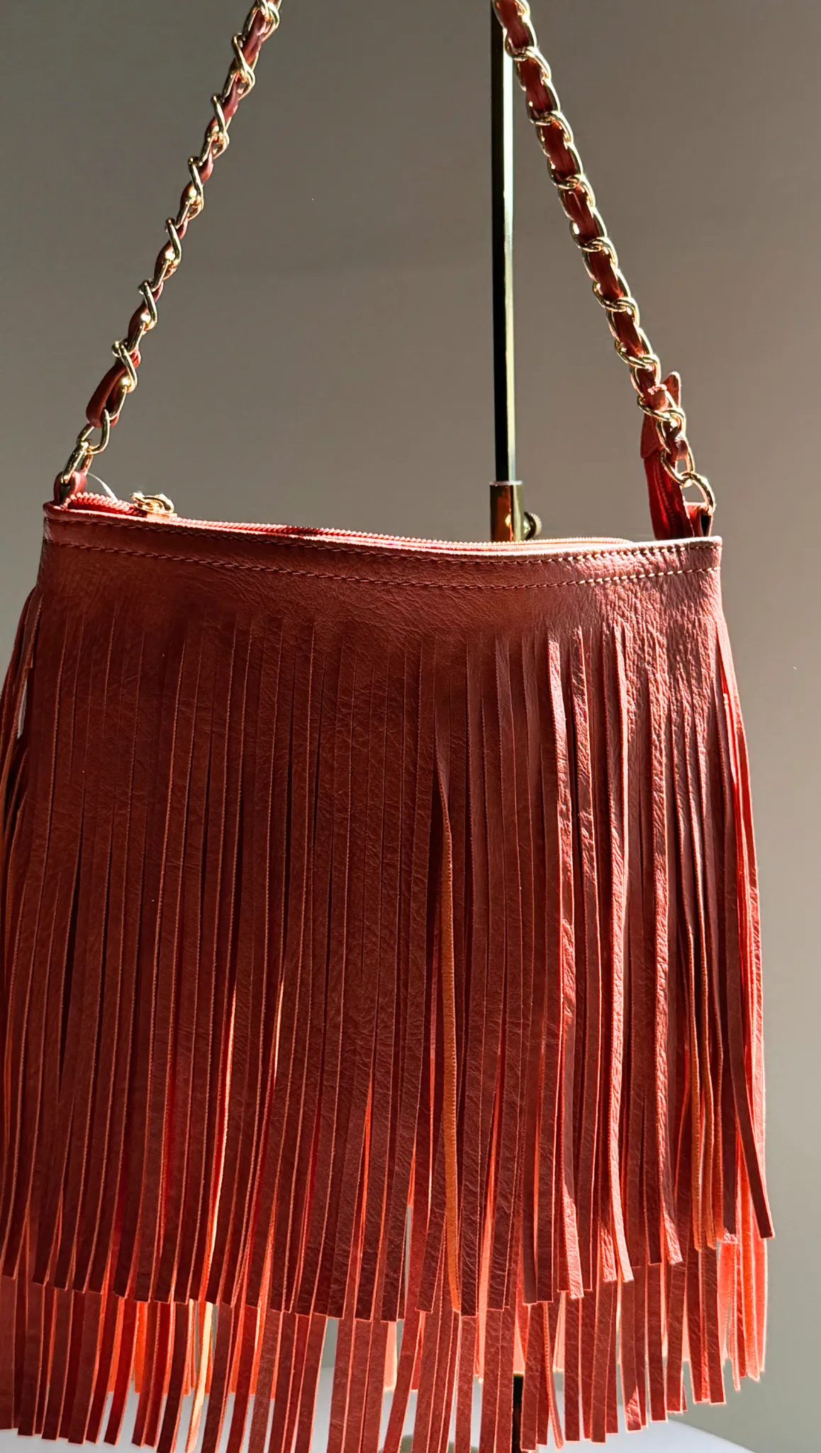 Fringe Crossbody - Burnt Orange