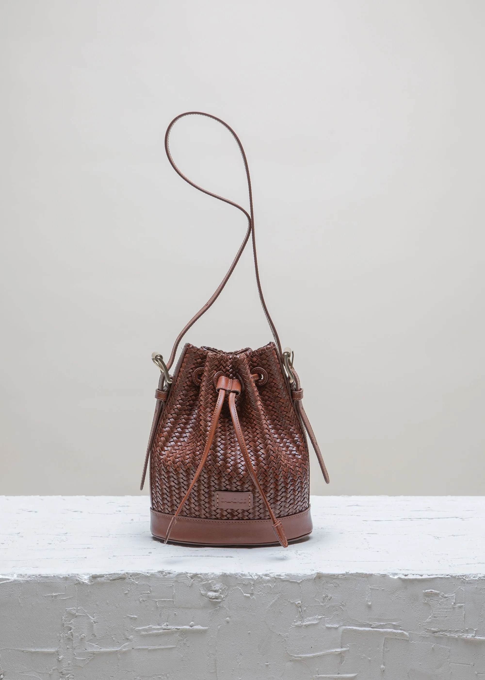 Gaya Mini Nutmeg Twill Bucket Bag