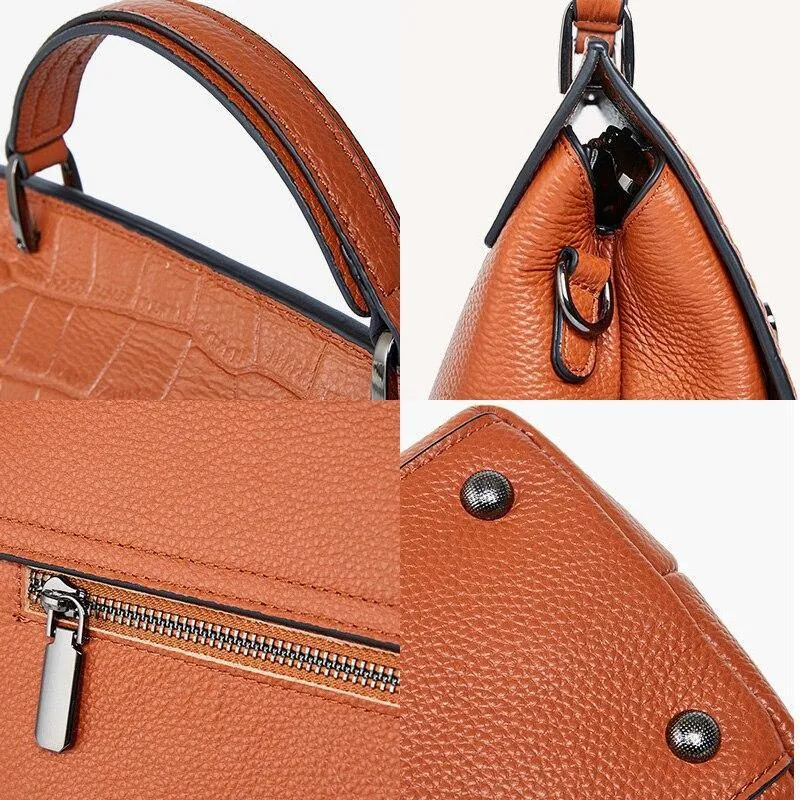 Genuine Leather Handbag Women Shoulder Bag Large Capacity Crossbody Bag