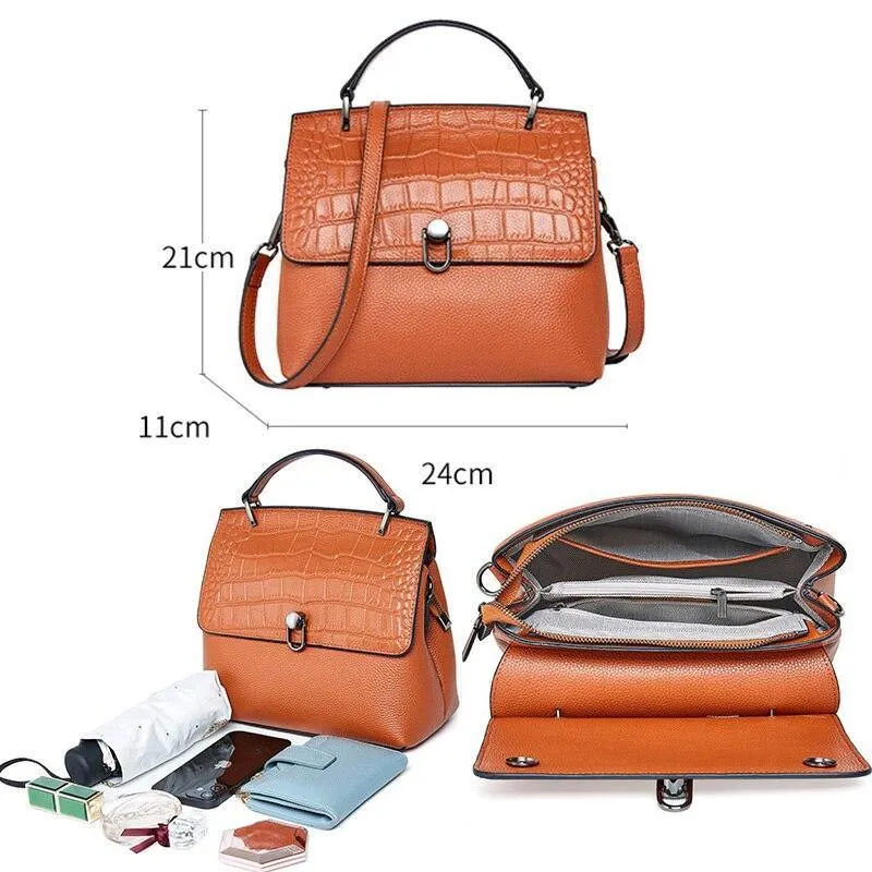 Genuine Leather Handbag Women Shoulder Bag Large Capacity Crossbody Bag