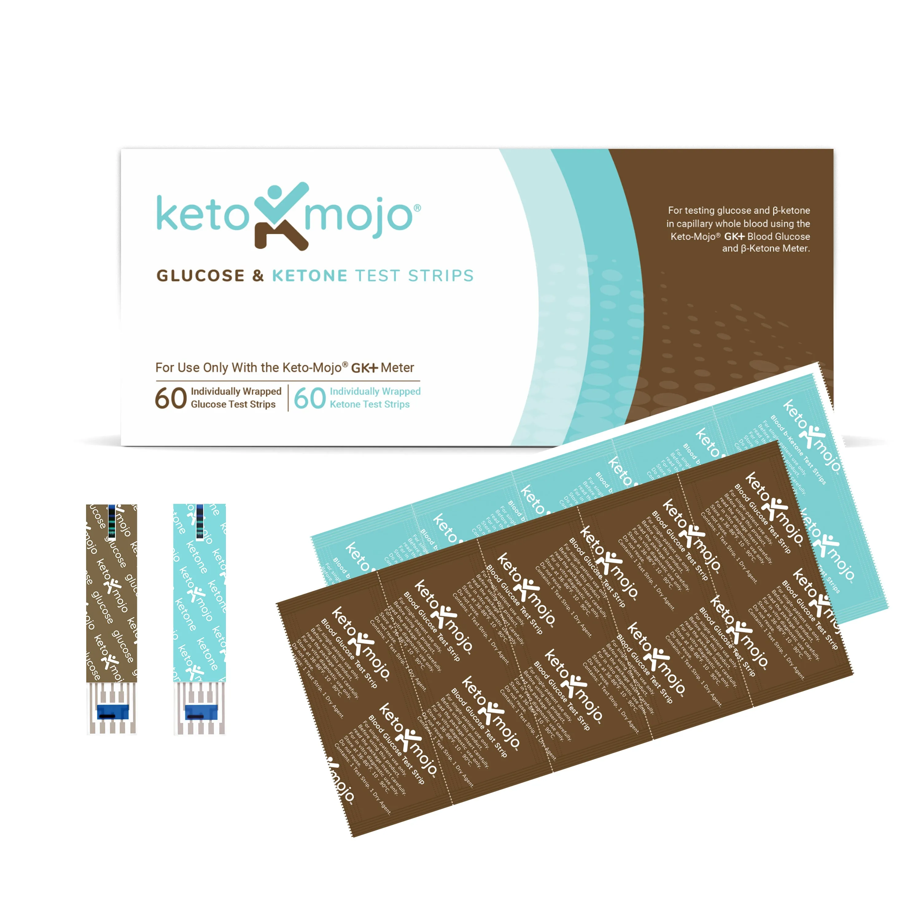 GK  Test Strip Bundle (60 Glucose & 60 Ketone)