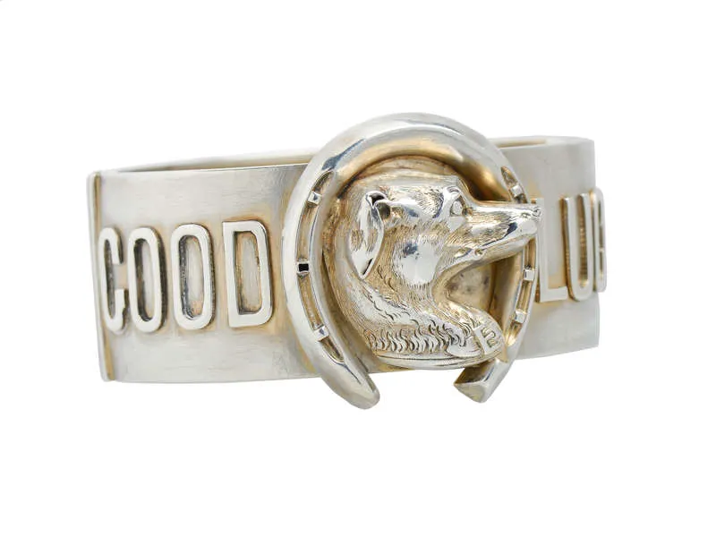 Good Luck Victorian Dog & Horseshoe Bangle