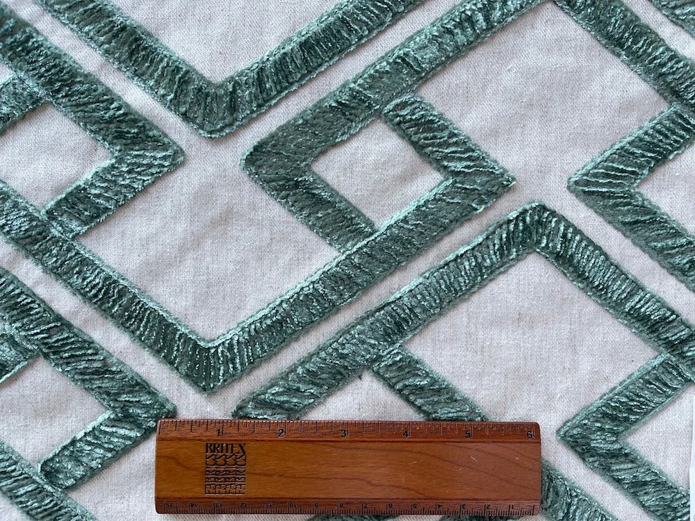 Gorgeous Sea Glass & Natural Geometric Maze Chenille