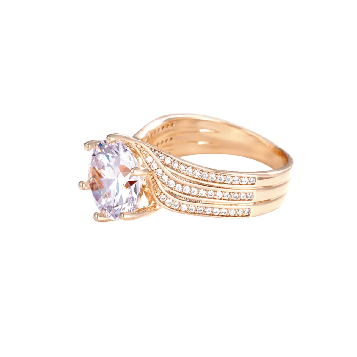 Gorgeous Solitaire 12MM Cubic Zirconia Ring