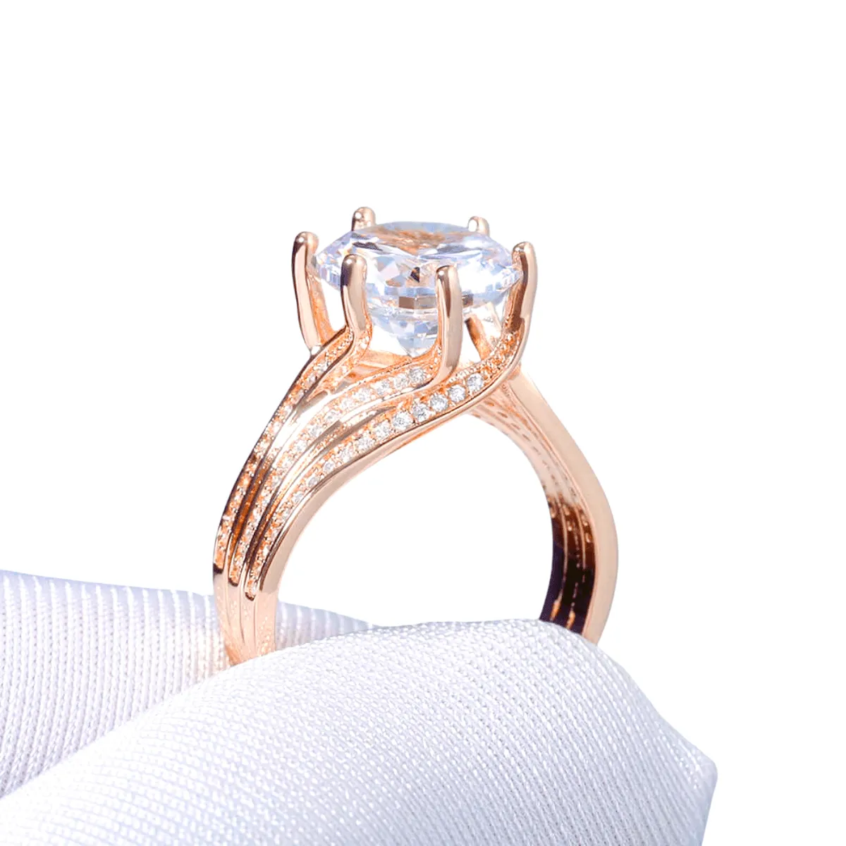 Gorgeous Solitaire 12MM Cubic Zirconia Ring