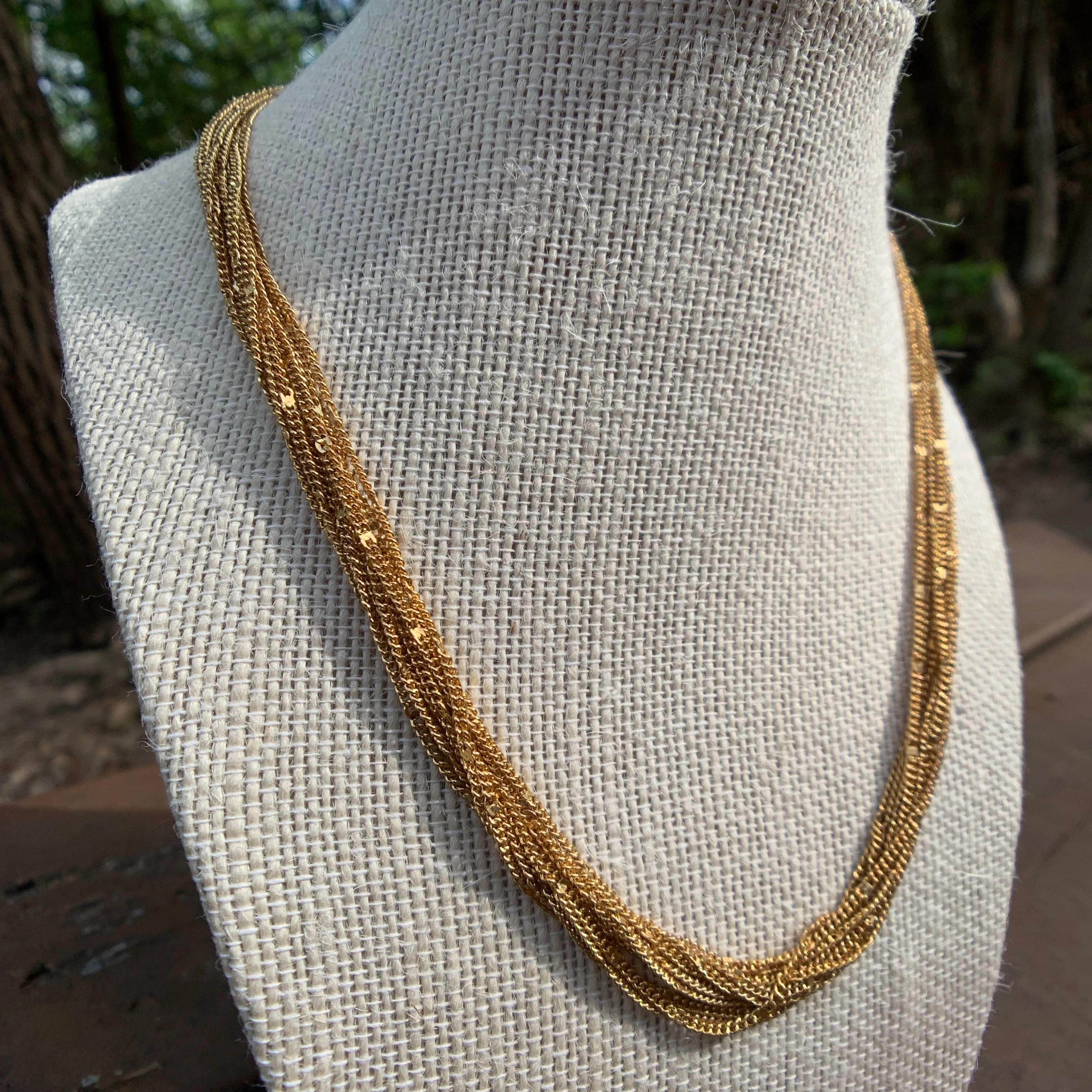 Gorgeous Vintage Layered Gold Chain Necklace