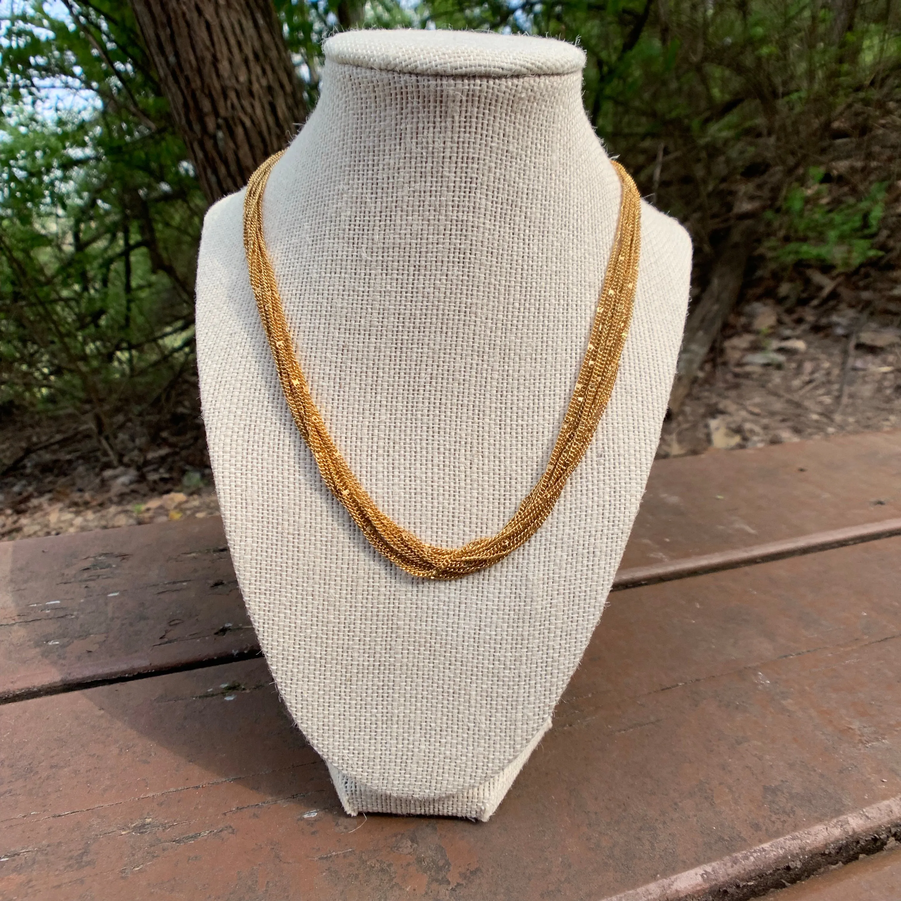 Gorgeous Vintage Layered Gold Chain Necklace