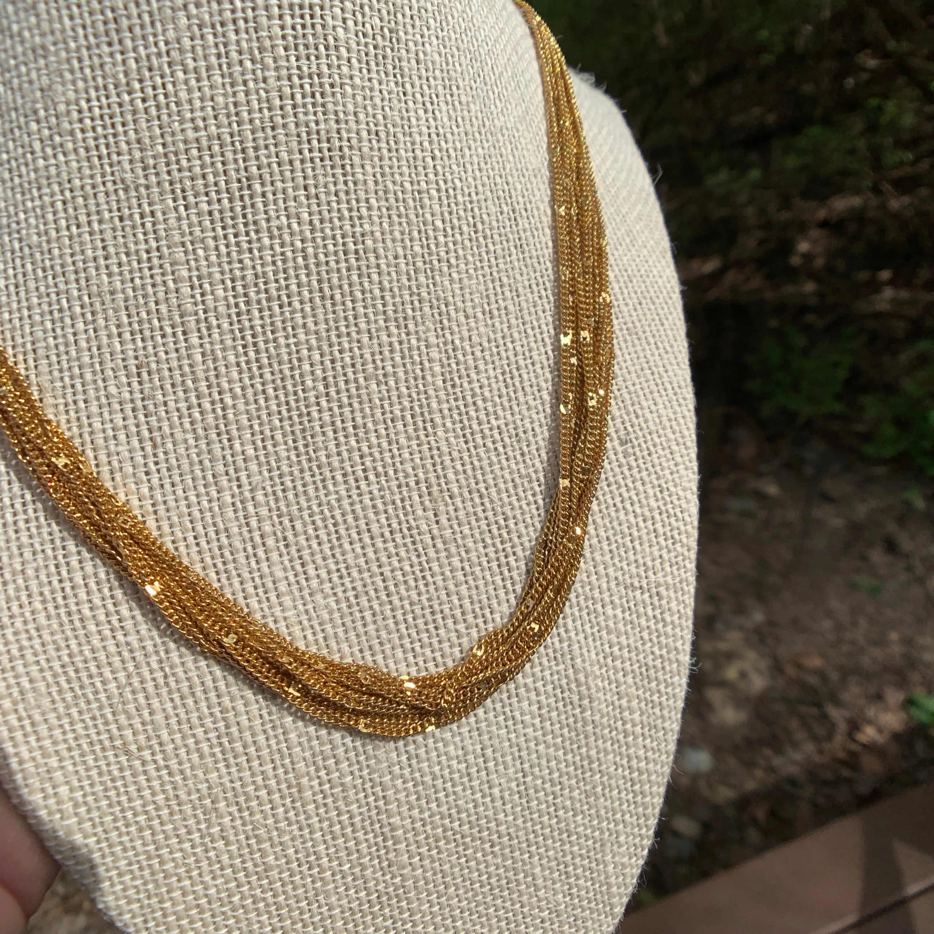 Gorgeous Vintage Layered Gold Chain Necklace