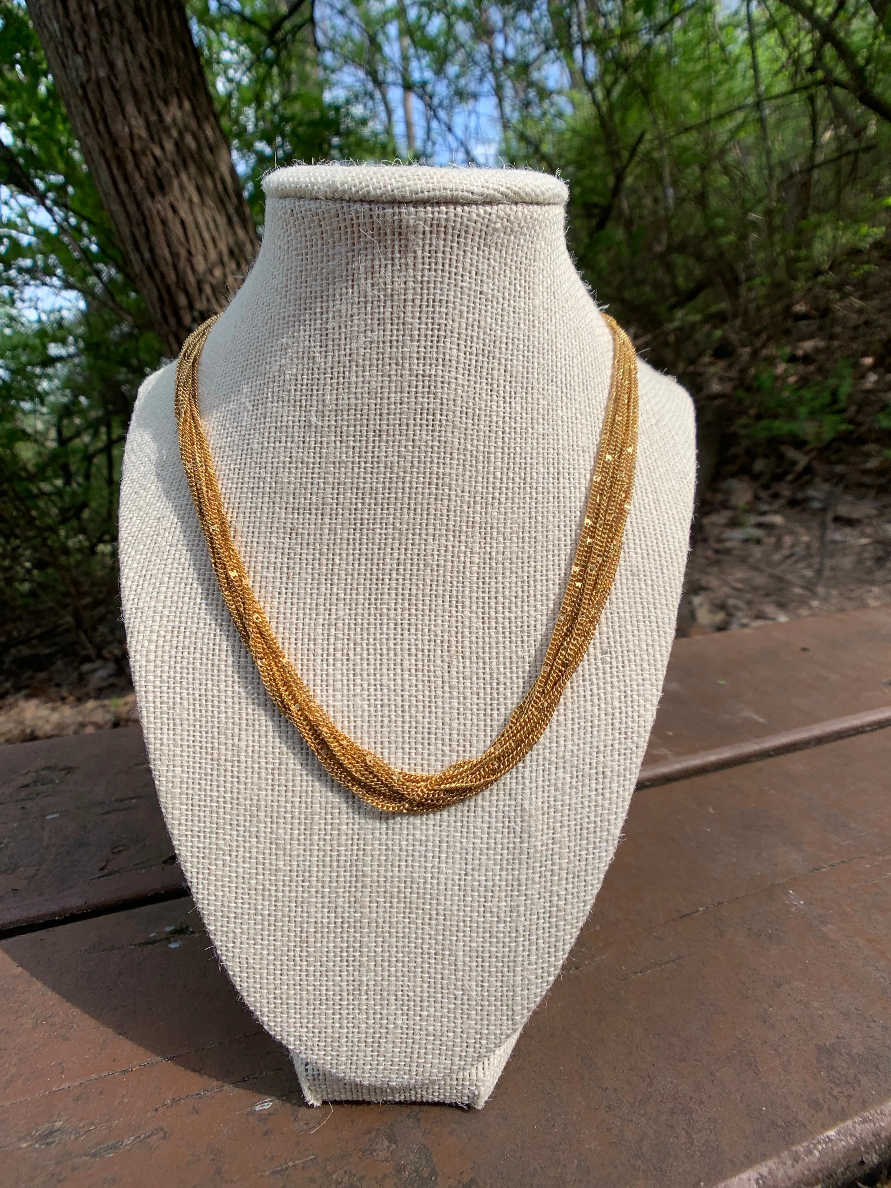 Gorgeous Vintage Layered Gold Chain Necklace