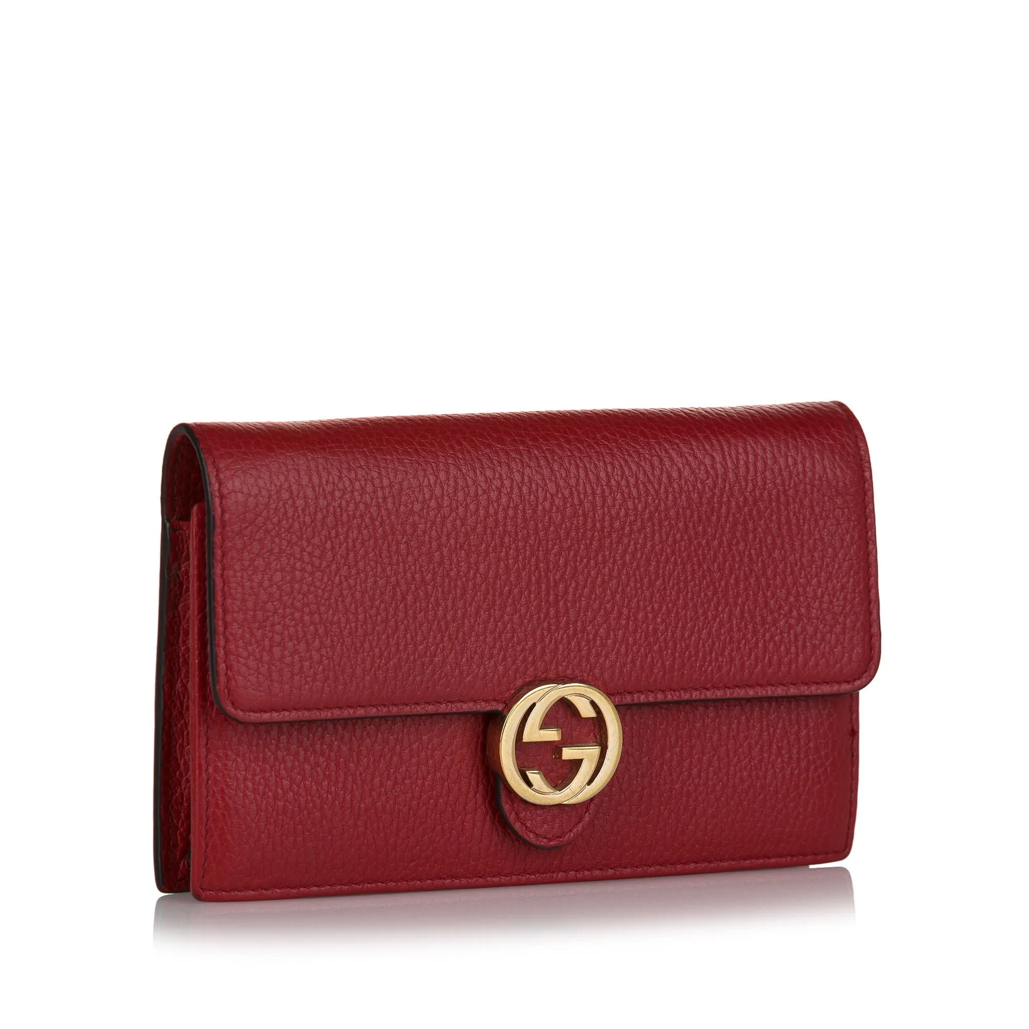 Gucci Interlocking G Wallet On Chain Red