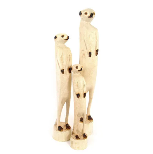 Hand Carved Standing Meerkat