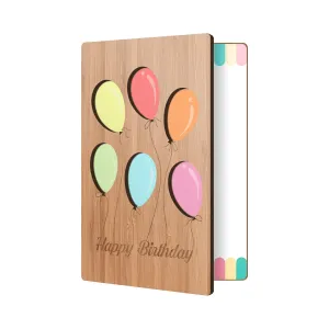 Handcrafted Bamboo Birthday Cards | Balloon Party