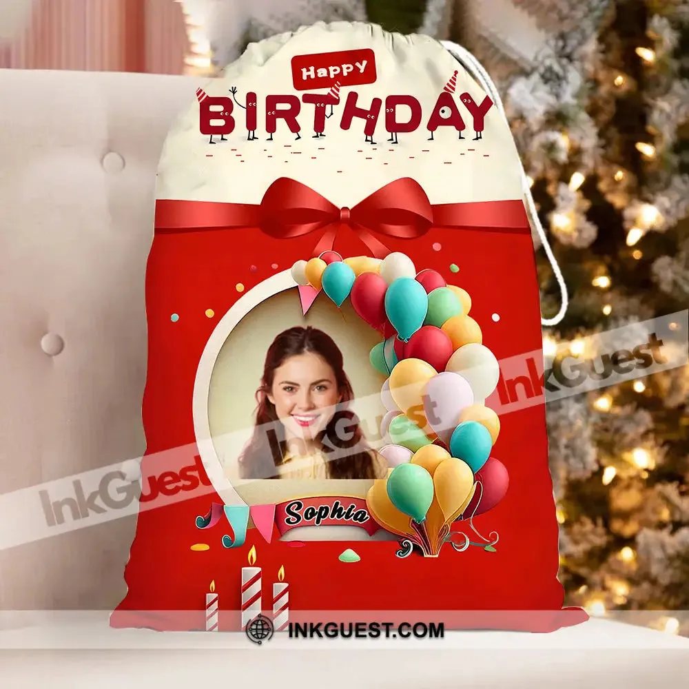 Happy Birthday Red Box String Bag Personalized Christmas String Bag