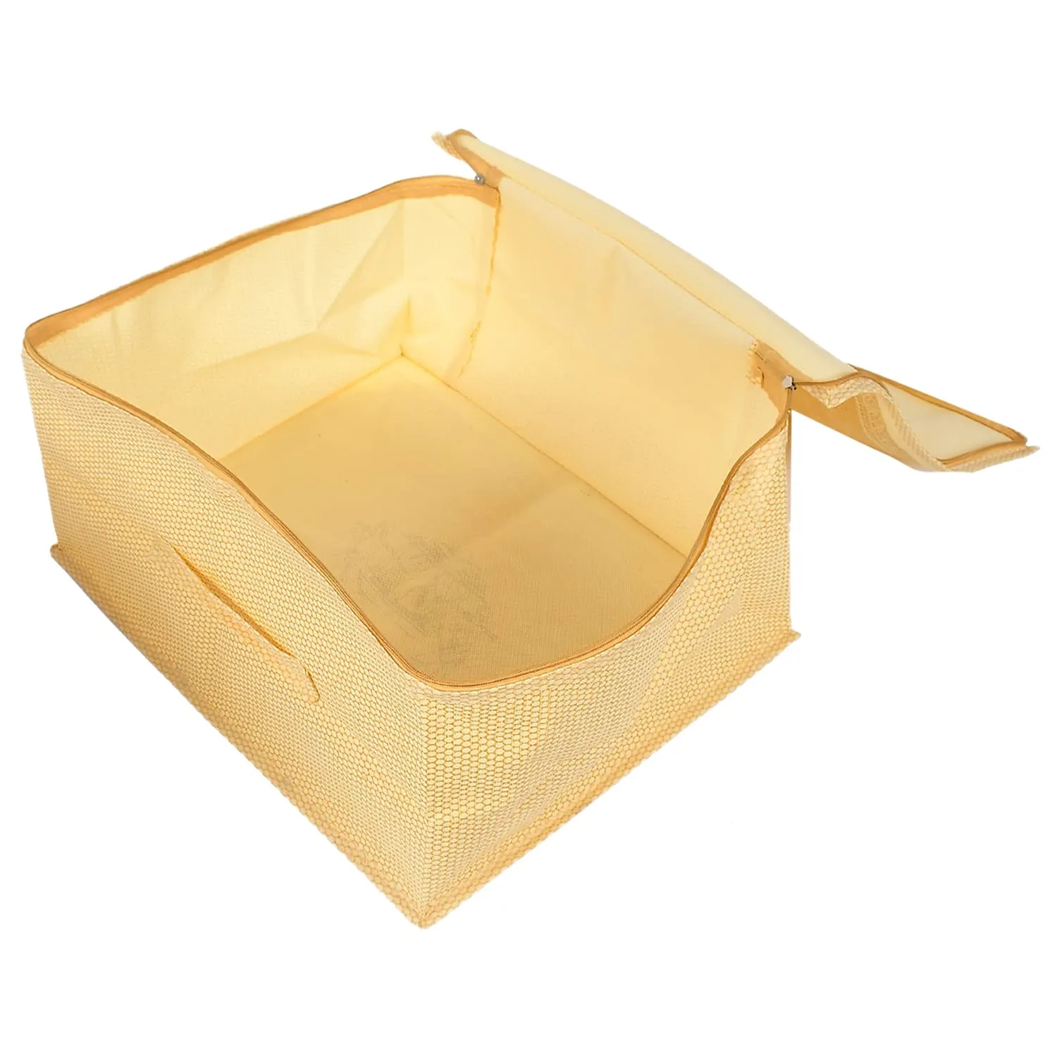 Heart Home Doli Printed Non-woven Underbed, Strorage Organizer With Transparent Window- Pack of 6 (Gold)-50HH01816