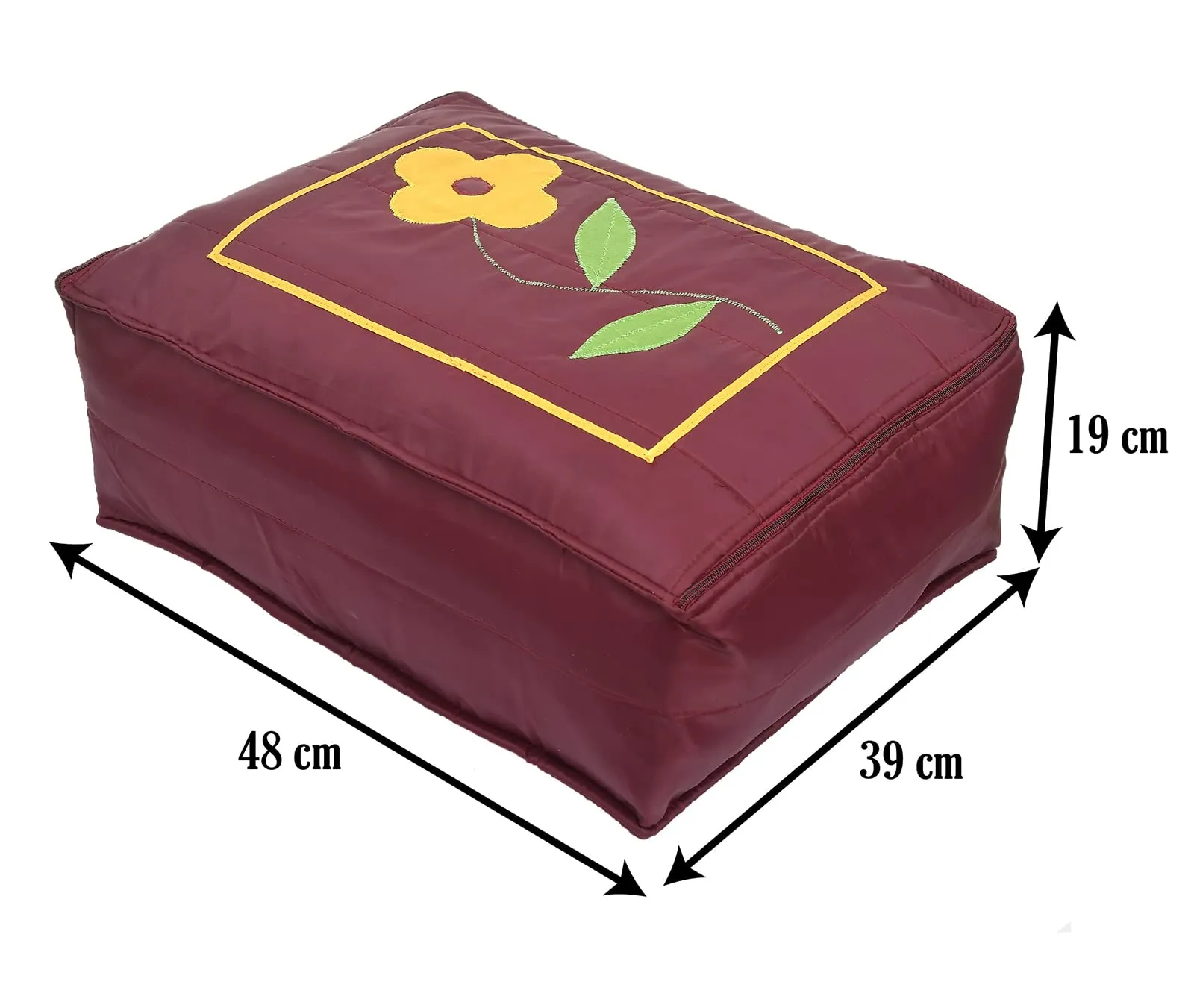 Heart Home Flower Print Polyster Wardrobe Organizer/Cover/Storage Bag For Store Saree, Lehenga, Suit, Dress, Clothes (Maroon)