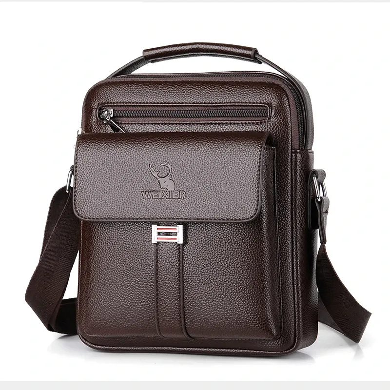 High-Quality Men's Genuine Leather Crossbody Shoulder Bags: Fashionable Business Messenger Bag for Men