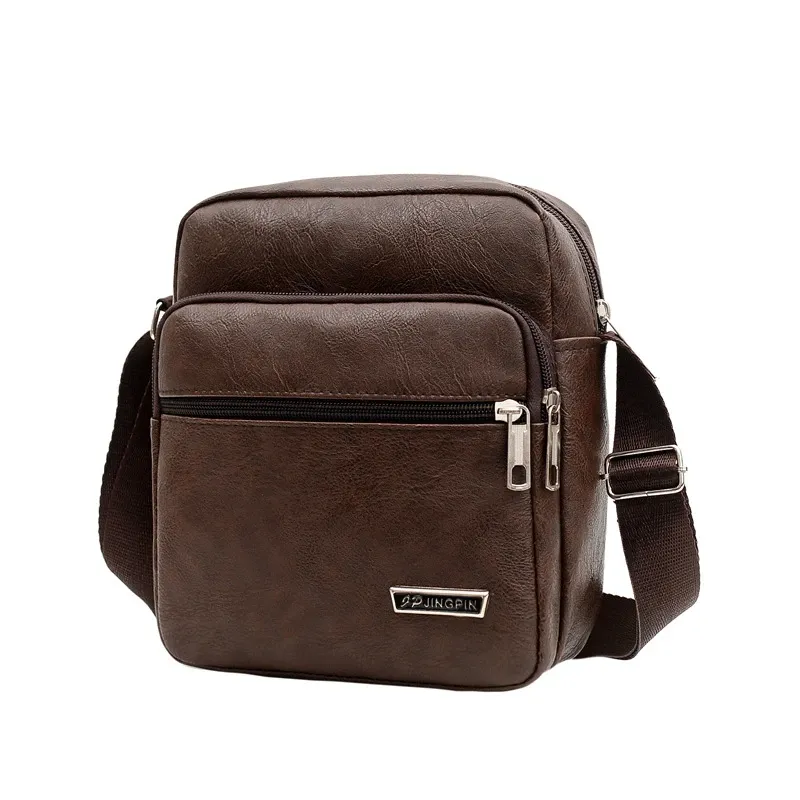 High-Quality Men's Genuine Leather Crossbody Shoulder Bags: Fashionable Business Messenger Bag for Men